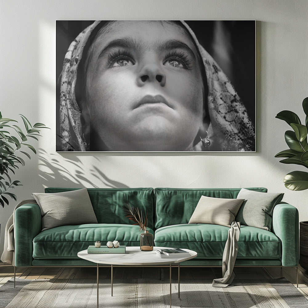 Mädchen mit traditionellem sardischen Schleier | Leinwand-Bilder