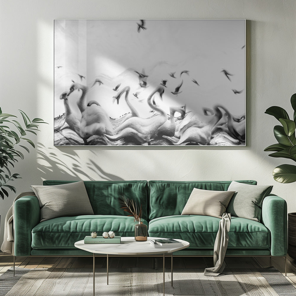 Zwanen golven | Canvasprints