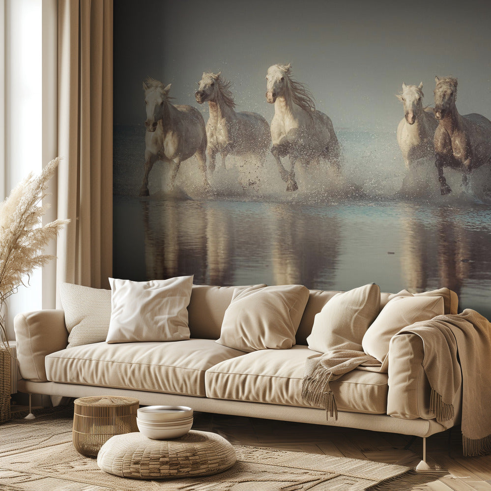 Konie Camargue | Fototapeta