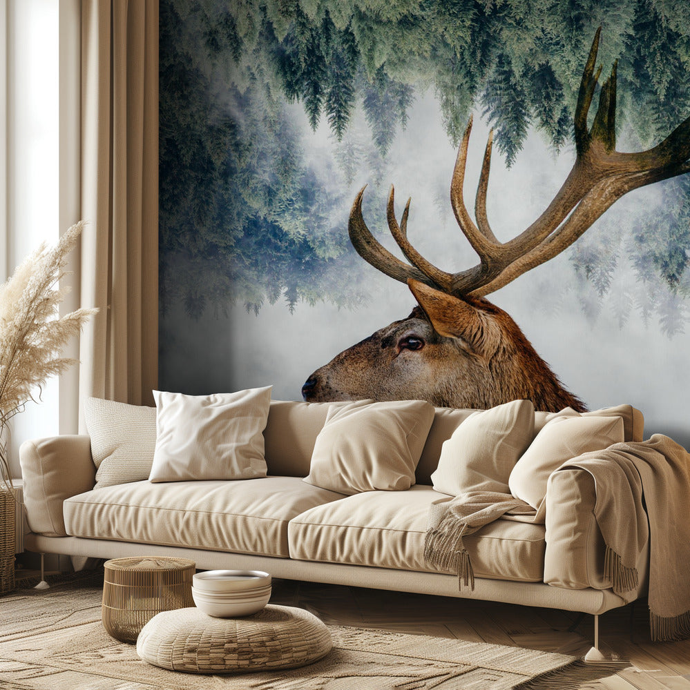 Le Cerf et les bois | Papier Peint Photo