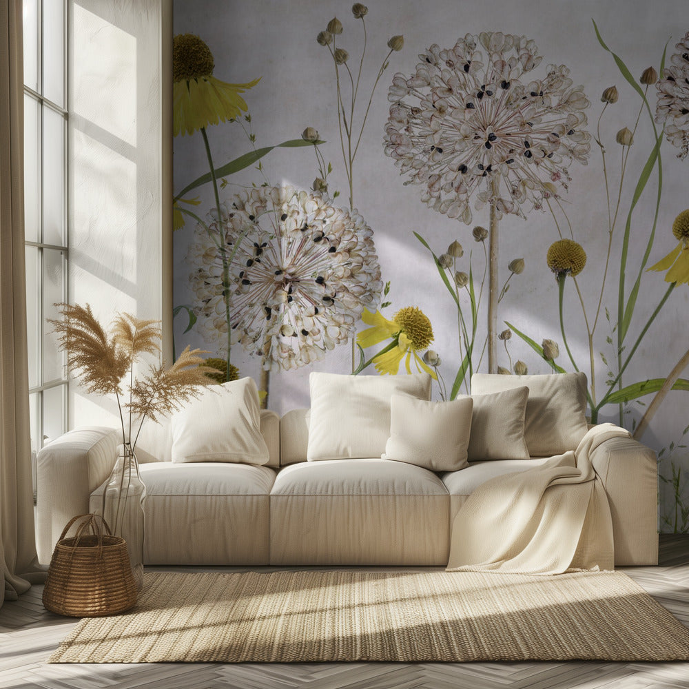 Alliums et héléniums | Papier Peint Photo