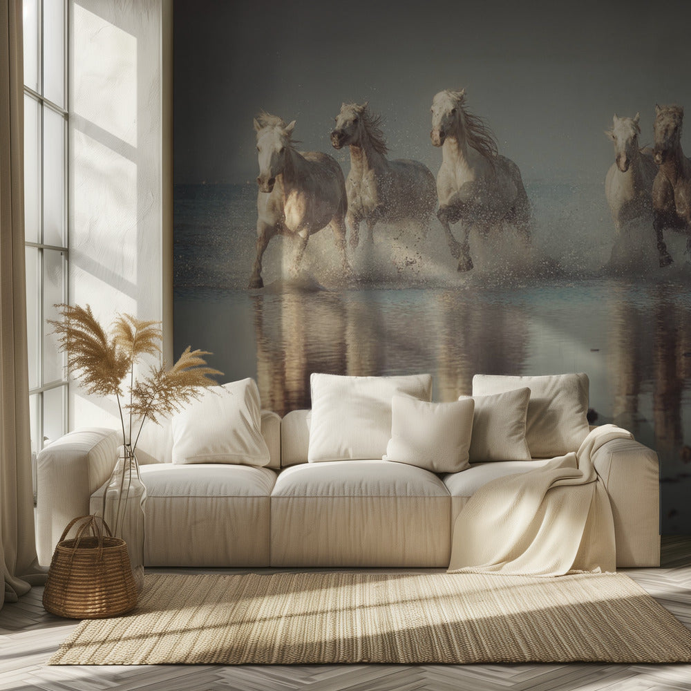 Konie Camargue | Fototapeta