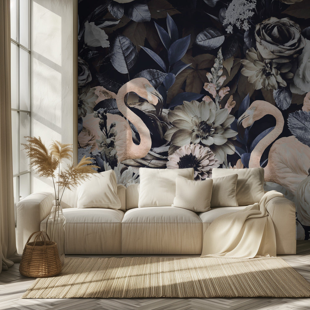 Flamingoträdgård nr 4 | Fototapet