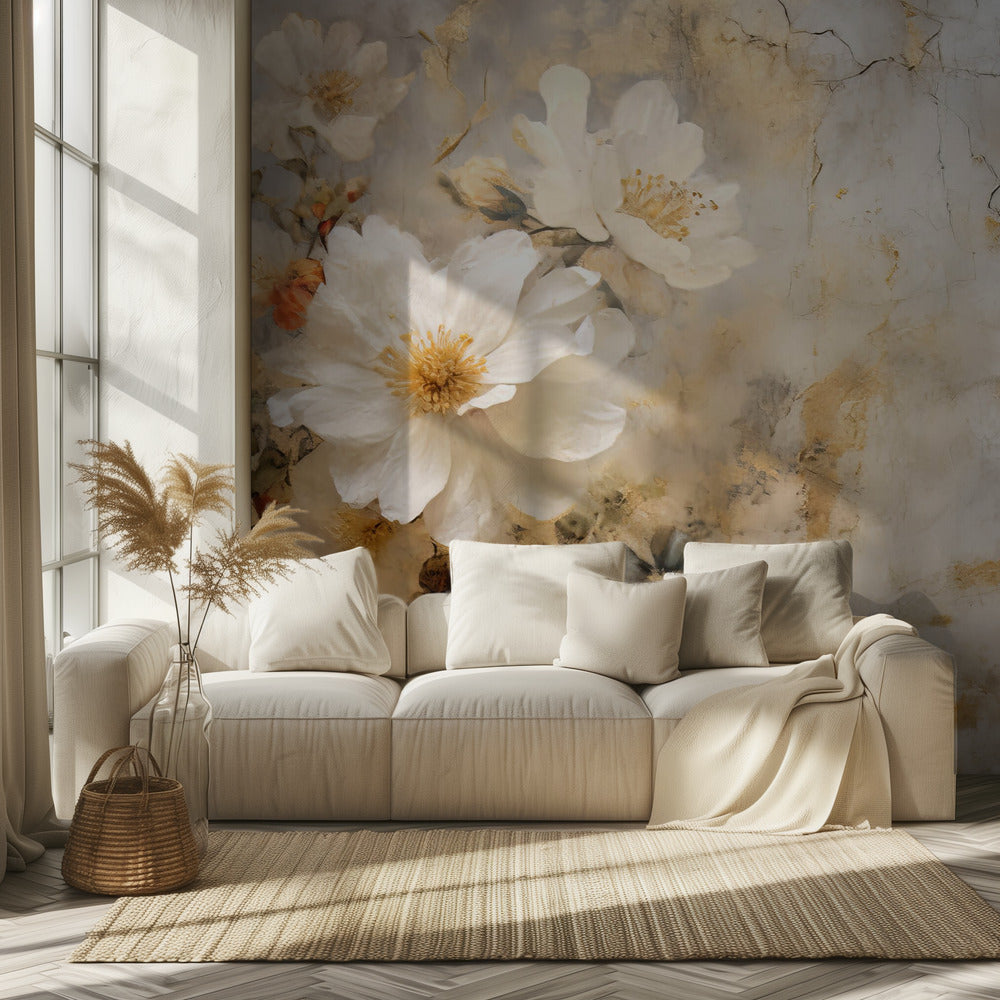 Fa Vintage Blommor 73 | Fototapet