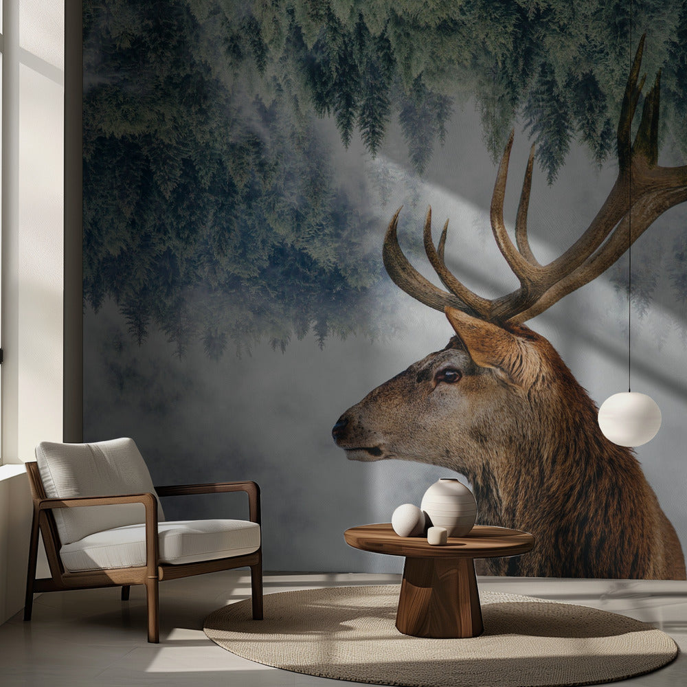Le Cerf et les bois | Papier Peint Photo