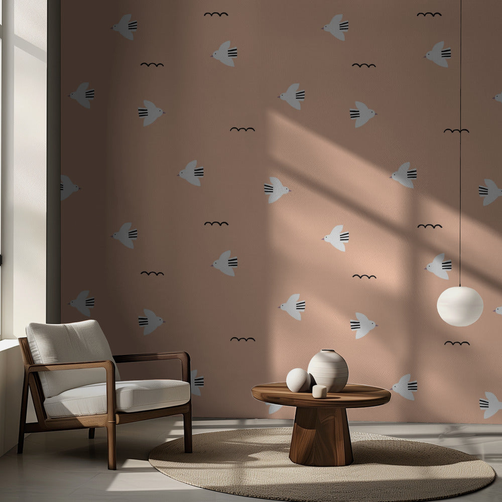 Pájaros (diseño de patrón) | Papel Pintado Fotográfico