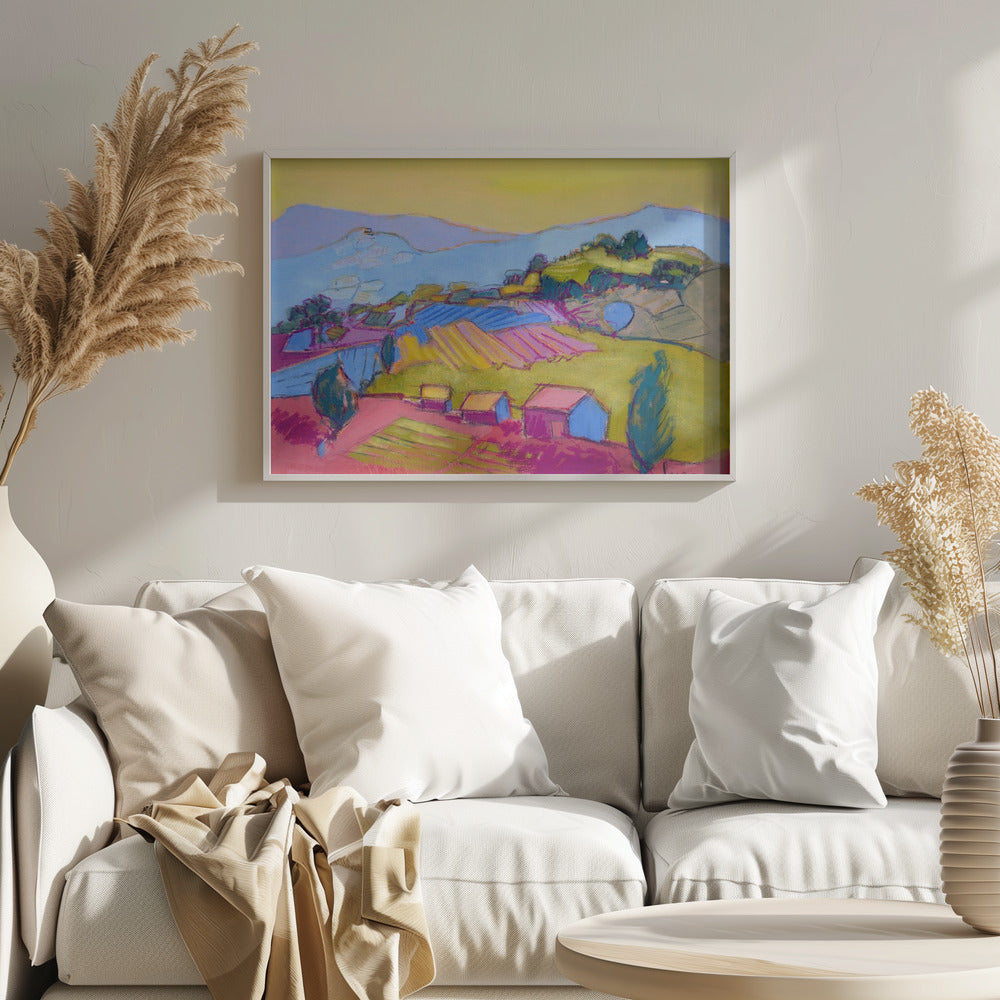 Pastel Hillside View | Poster