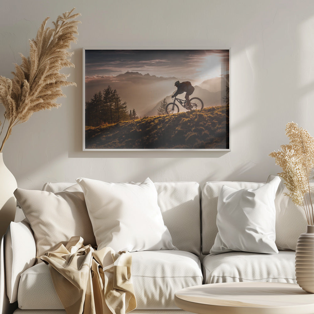 Den gyldne time på cykling | Plakater - Kunsttryk