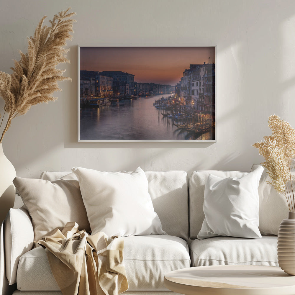 Venetsian Canal Grande auringonlaskussa | Julisteet - Taidevedokset