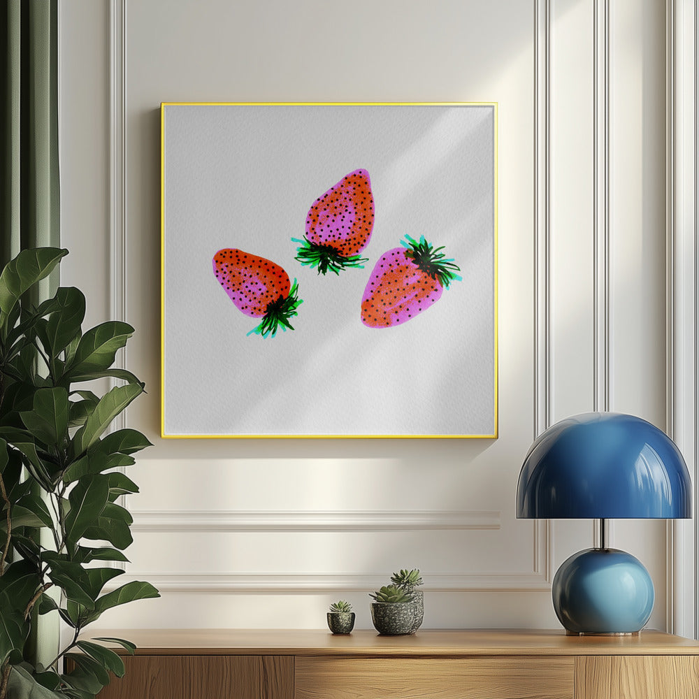 Red Lavender Sweet Strawberries Fruit | Poster
