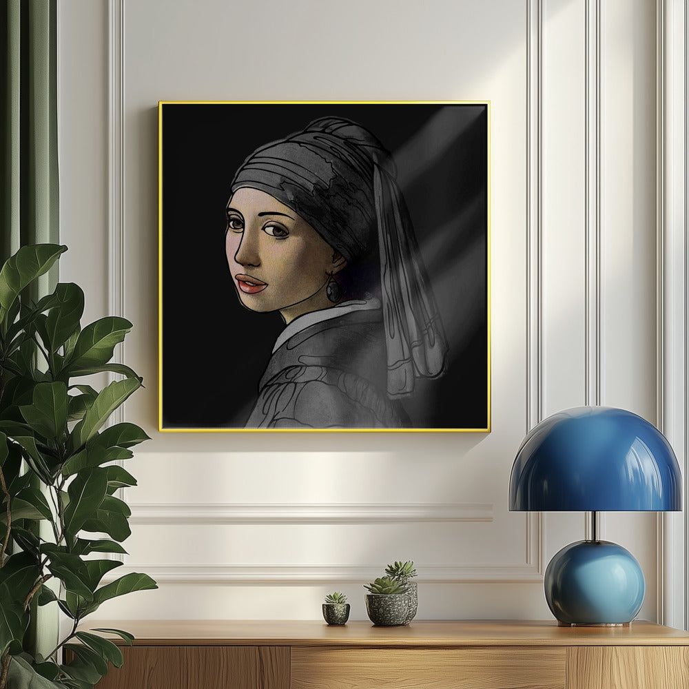 Girl With a Pearl Earring the Doodled Edition | Poster