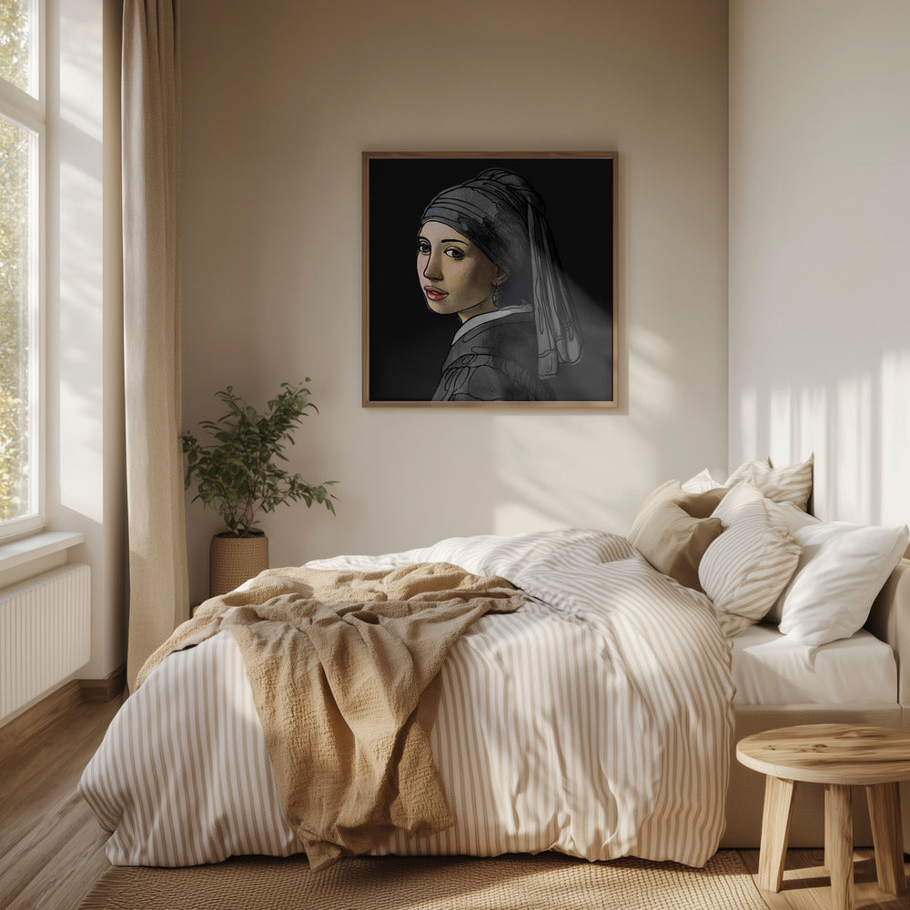 Girl With a Pearl Earring the Doodled Edition | Poster