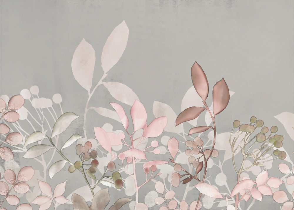 Acuarela Pastel Rosa Jardín | Papel Pintado Fotográfico