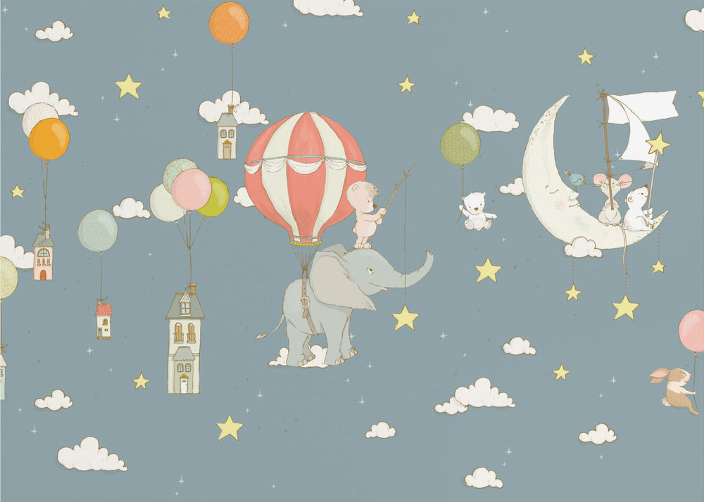 Sueño de elefante_Azul noche | Papel Pintado Fotográfico