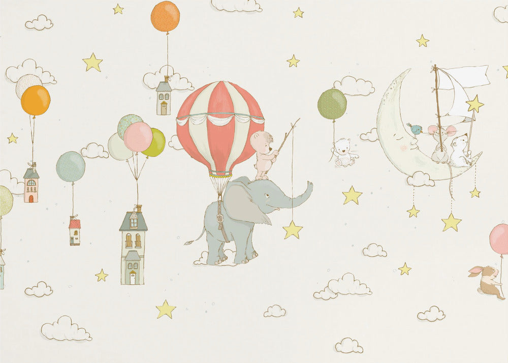 Sueño de elefante_Cielo blanco | Papel Pintado Fotográfico