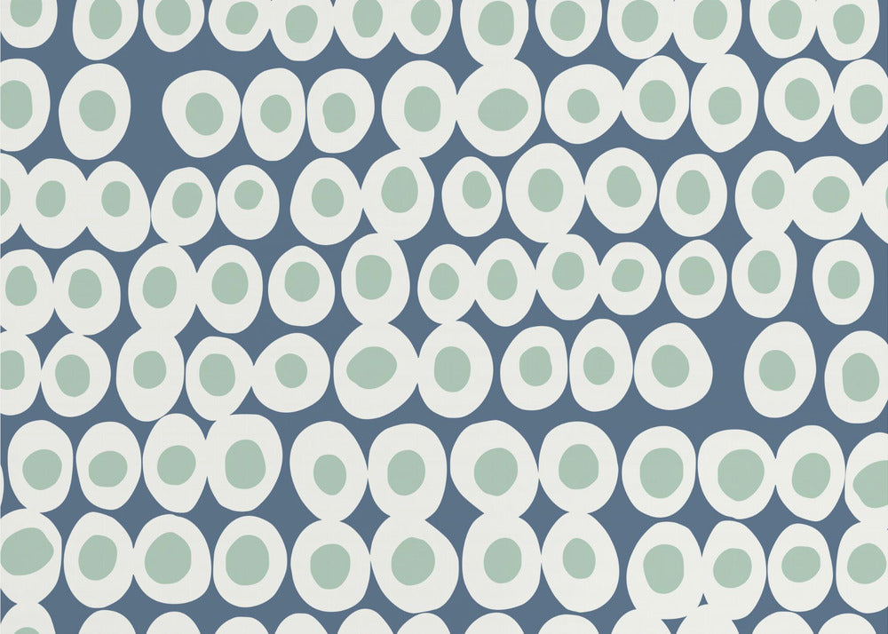 Wonderful bold dots blue and mint pattern | Poster
