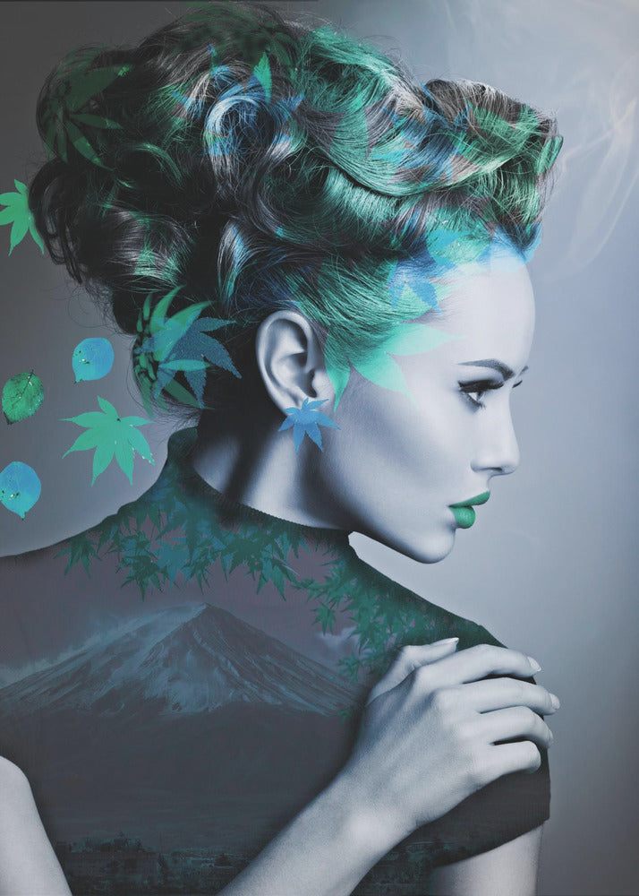 Groen met bladeren | Canvasprints