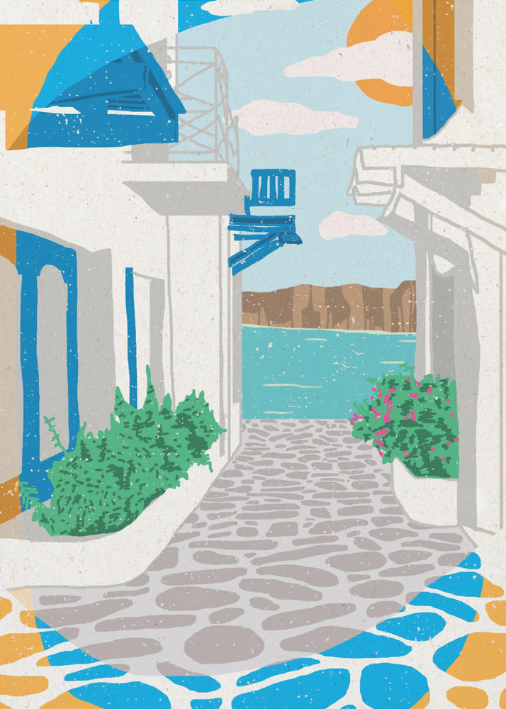 Una strada in Grecia | Stampe su Tela