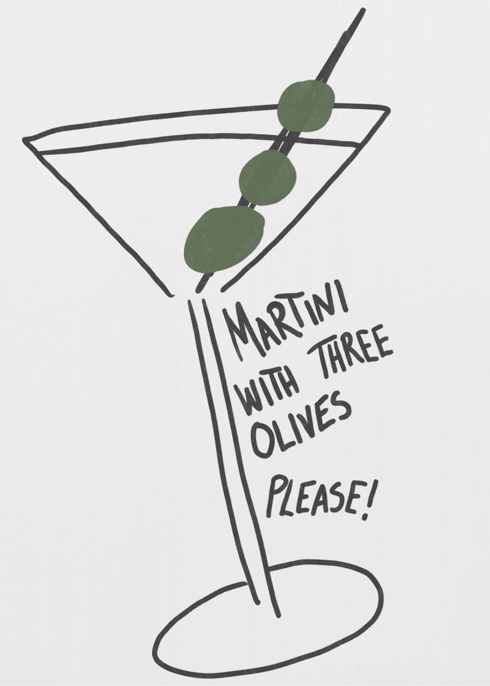 Oliven Trio Martini | Lærredsbilleder