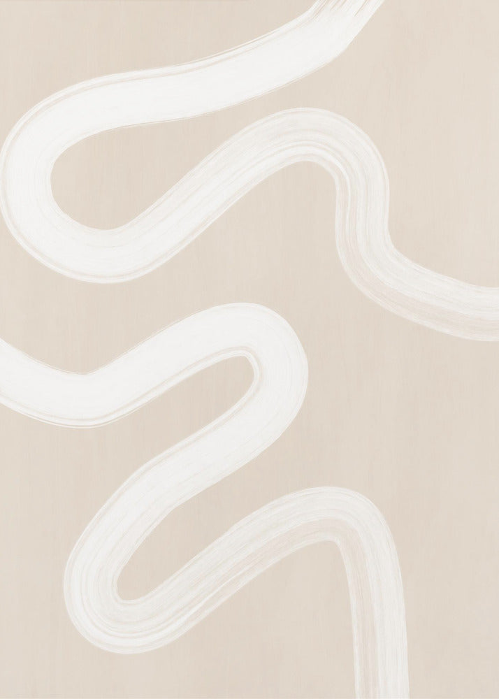 Disegno a una linea beige | Stampe su Tela