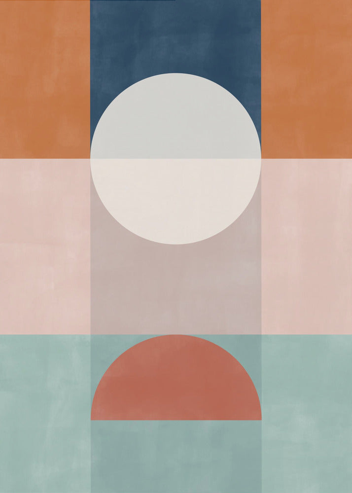 Œuvre d'art géométrique abstraite aux tons terreux | Tableaux sur Toile