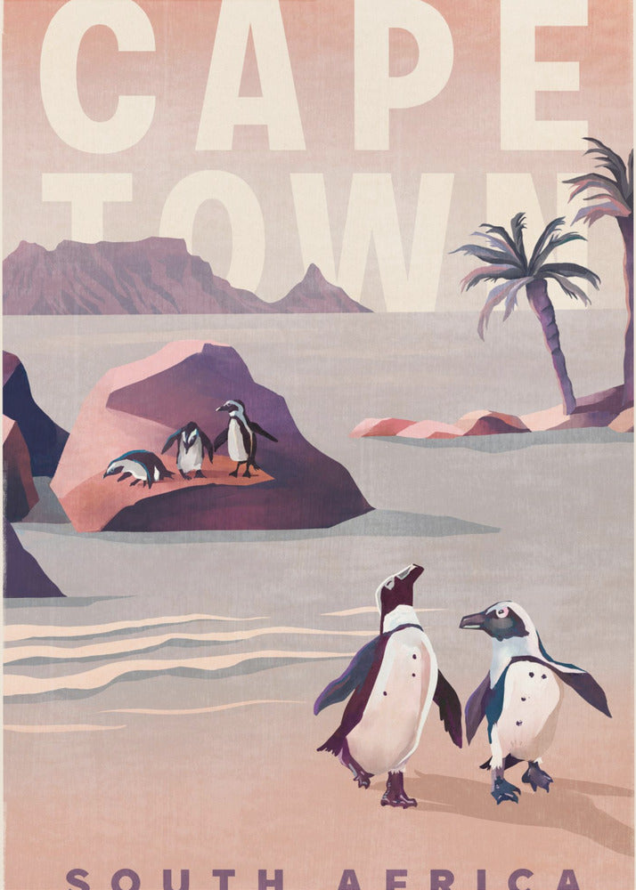 Art de voyage vintage du Cap, Afrique du Sud | Tableaux sur Toile