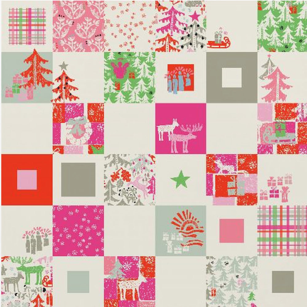 Weihnachts-Winter-Patchworkmuster | Poster