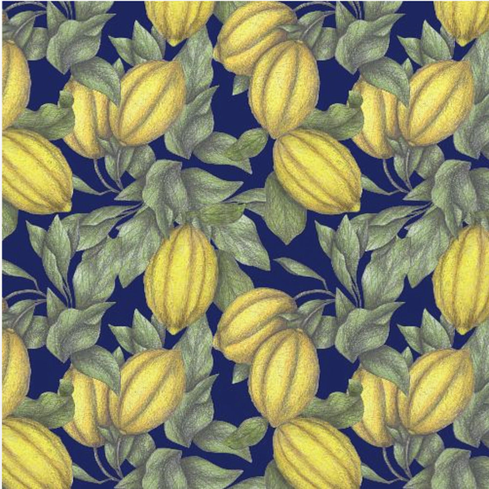 Gul citron med gröna blad | Canvastavla