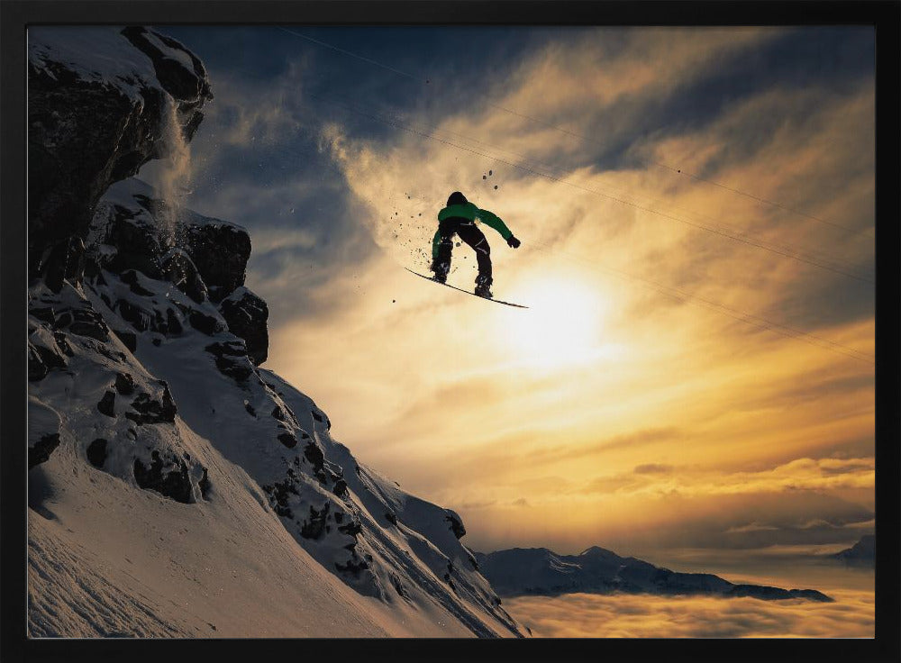 Snowboard al tramonto | Poster - Stampe d’Arte