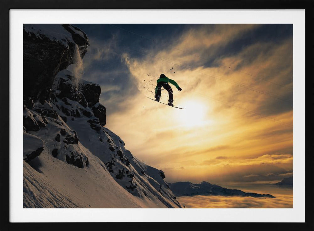 Snowboard al tramonto | Poster - Stampe d’Arte