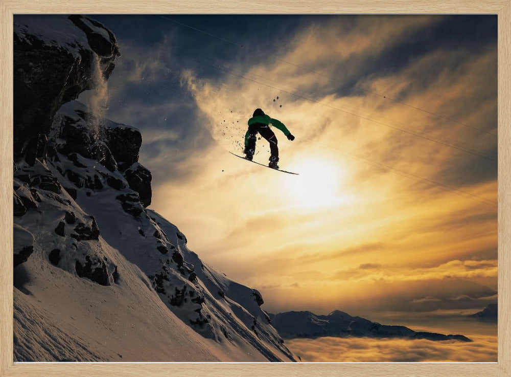 Snowboard al tramonto | Poster - Stampe d’Arte