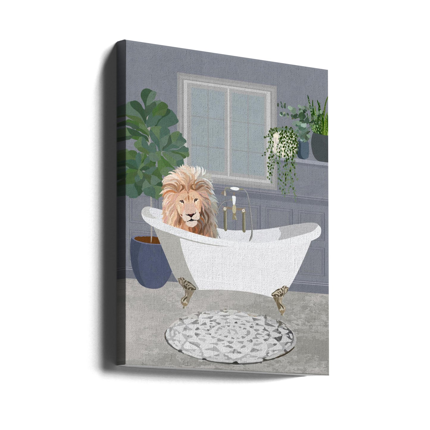 Le lion prend un bain | Tableaux sur Toile