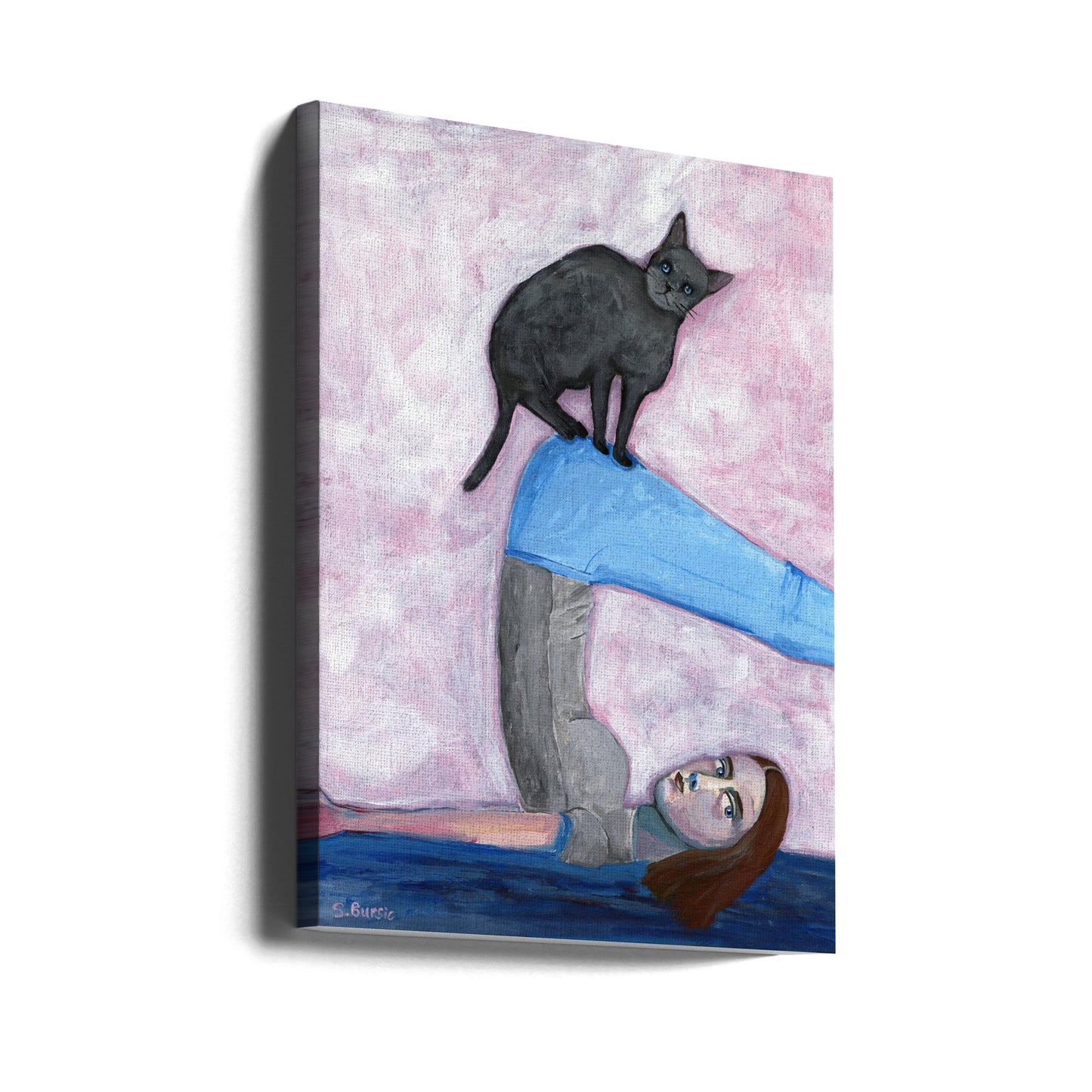 Yoga with my Cat | Canvas