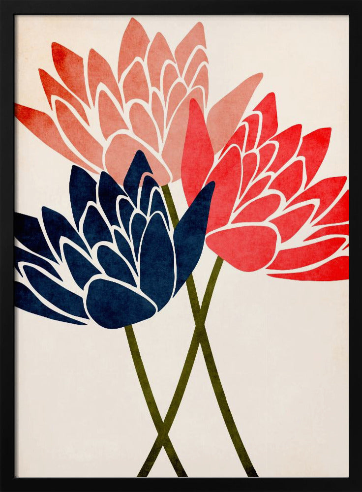 Tres flores danzantes | Posters  - Impresiones de Arte