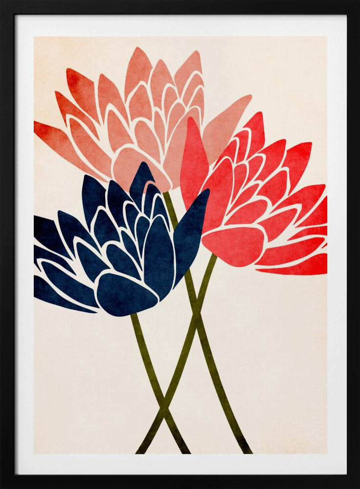 Tres flores danzantes | Posters  - Impresiones de Arte