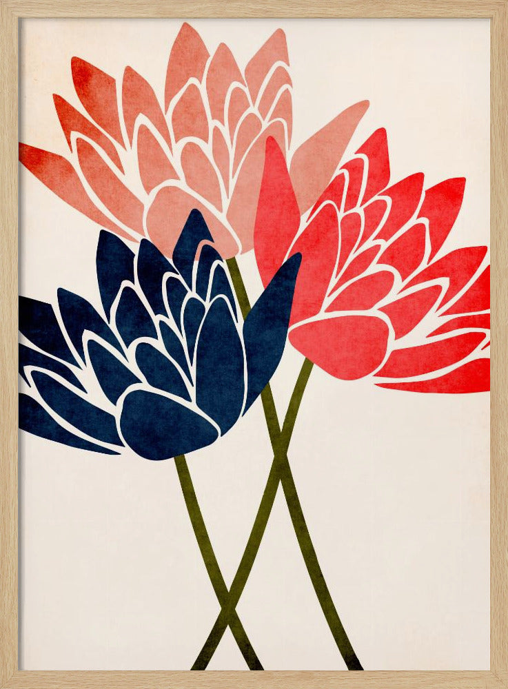 Tres flores danzantes | Posters  - Impresiones de Arte