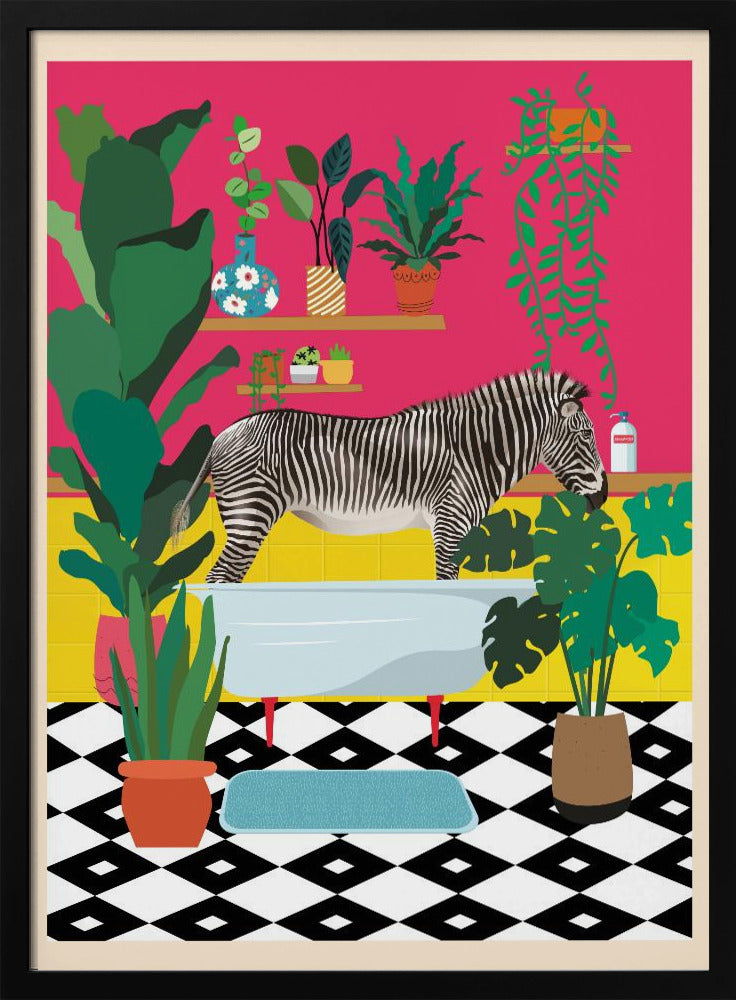 Zebra-Badezeit | Poster