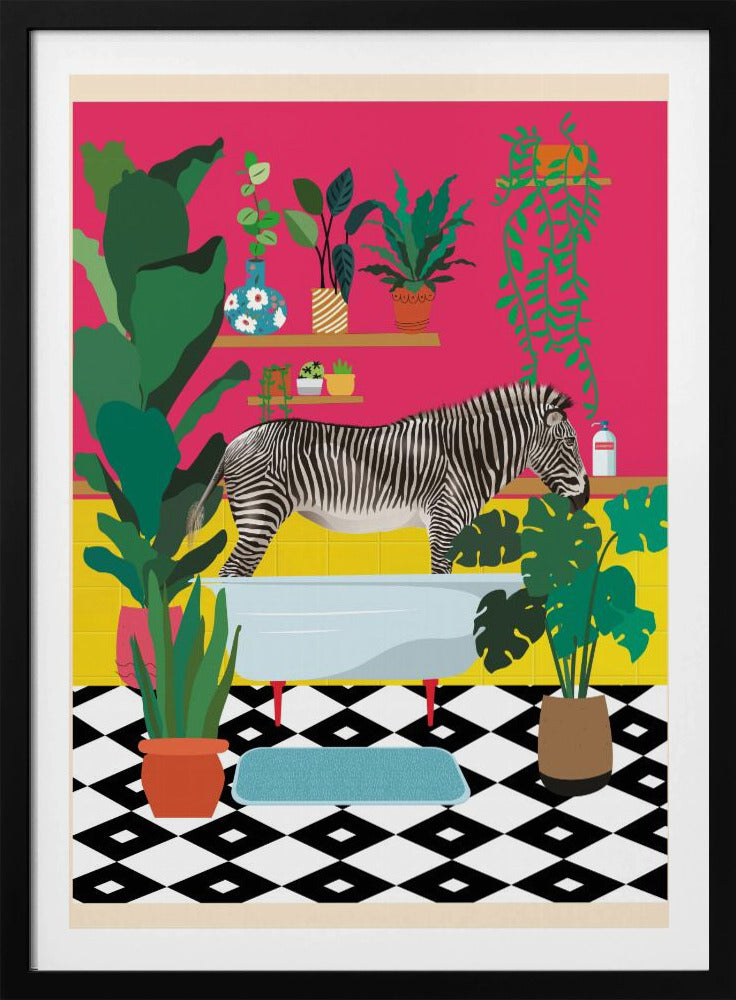 Zebra-Badezeit | Poster