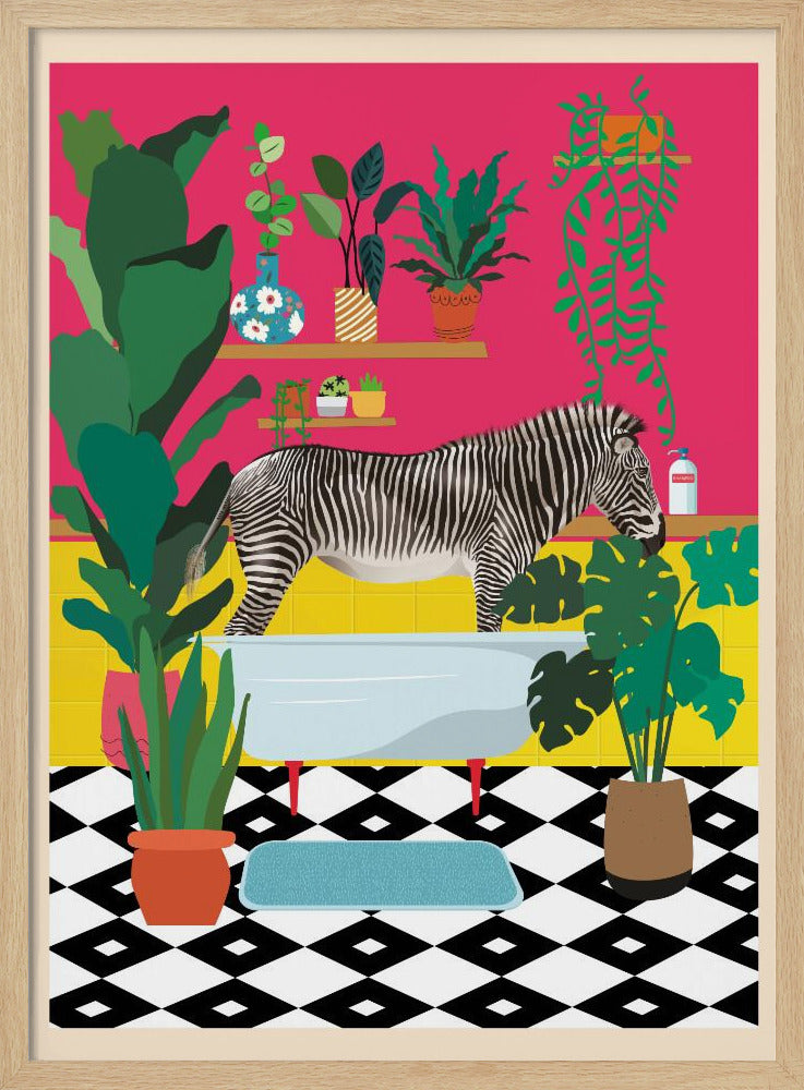 Zebra-Badezeit | Poster