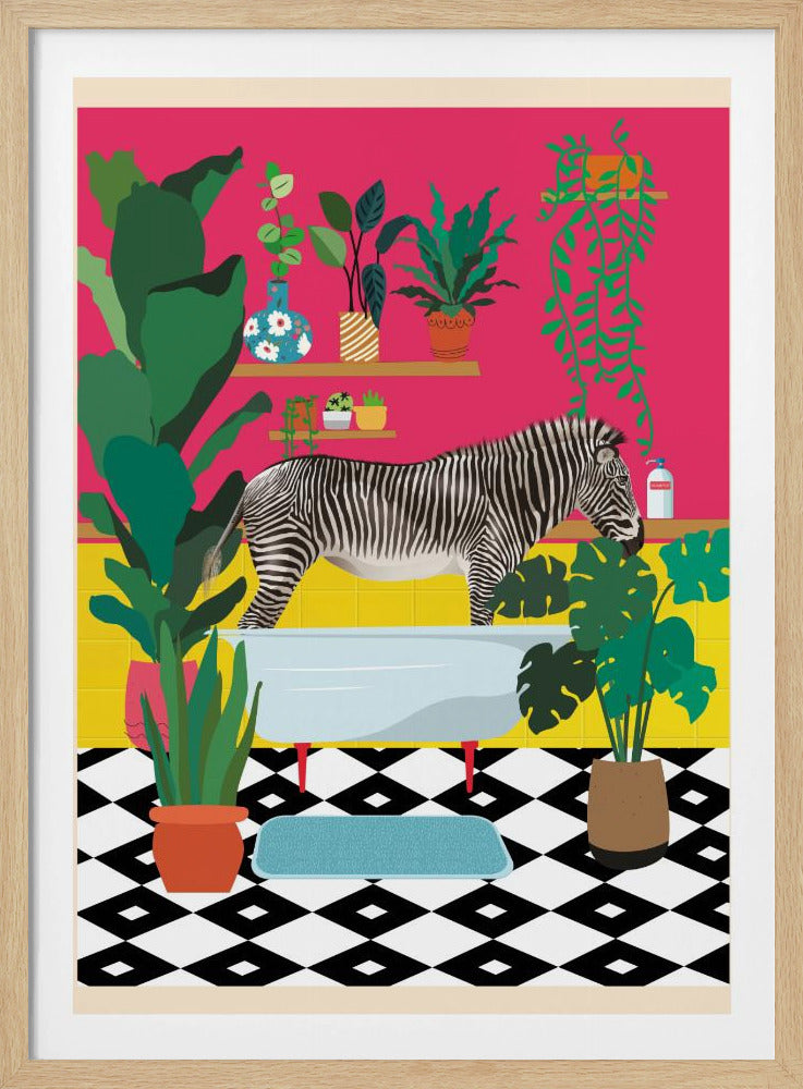 Zebra-Badezeit | Poster