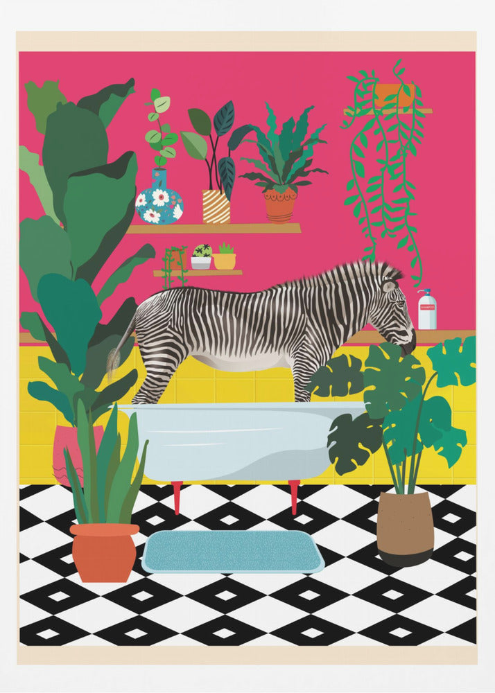 Zebra-Badezeit | Poster