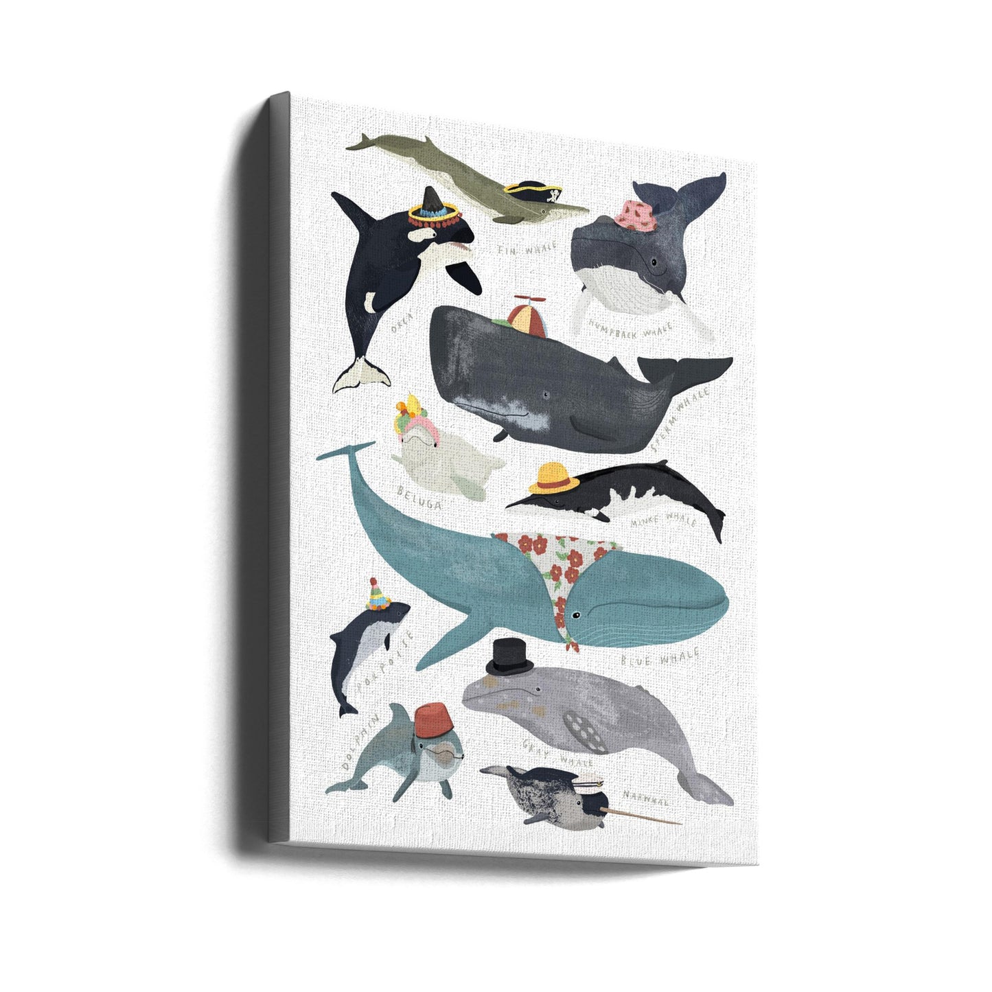 Whales In Hats | Canvas