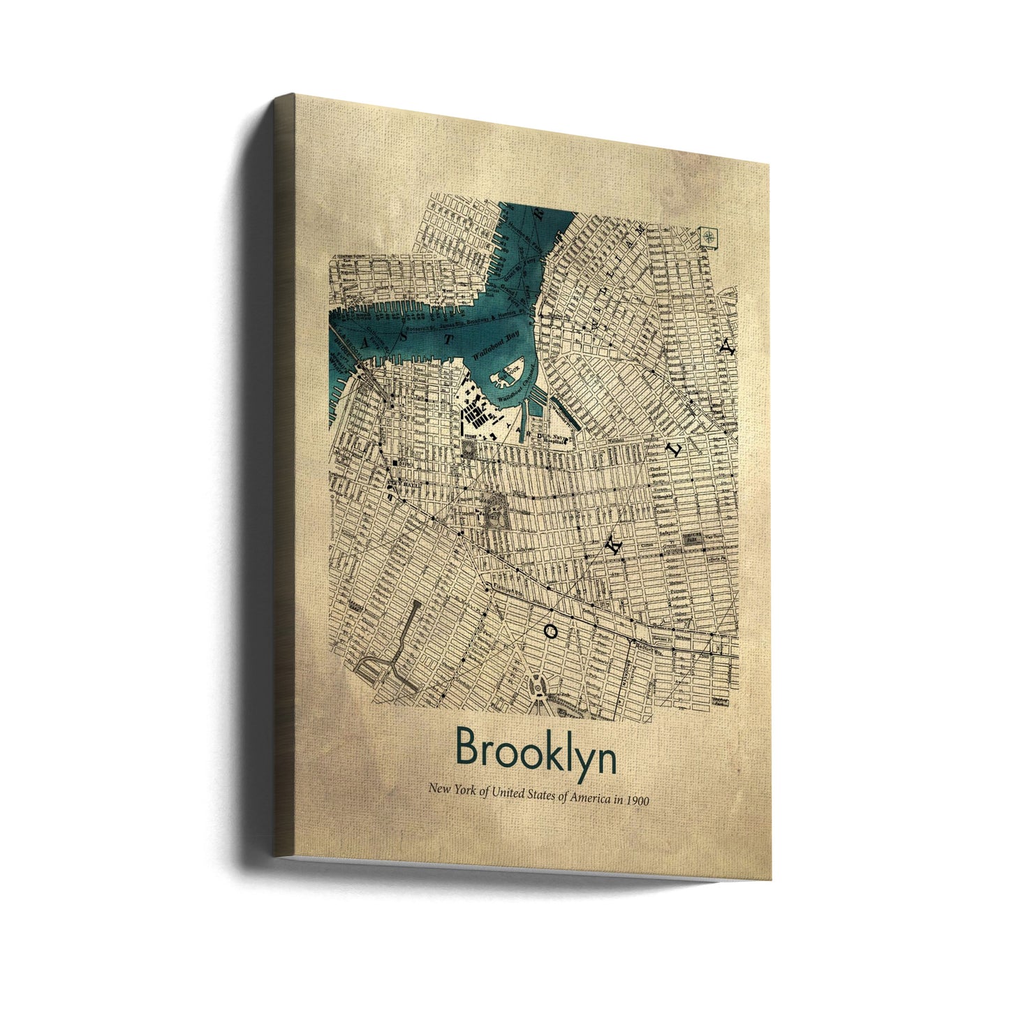 Brooklyn-Karte | Leinwand-Bilder
