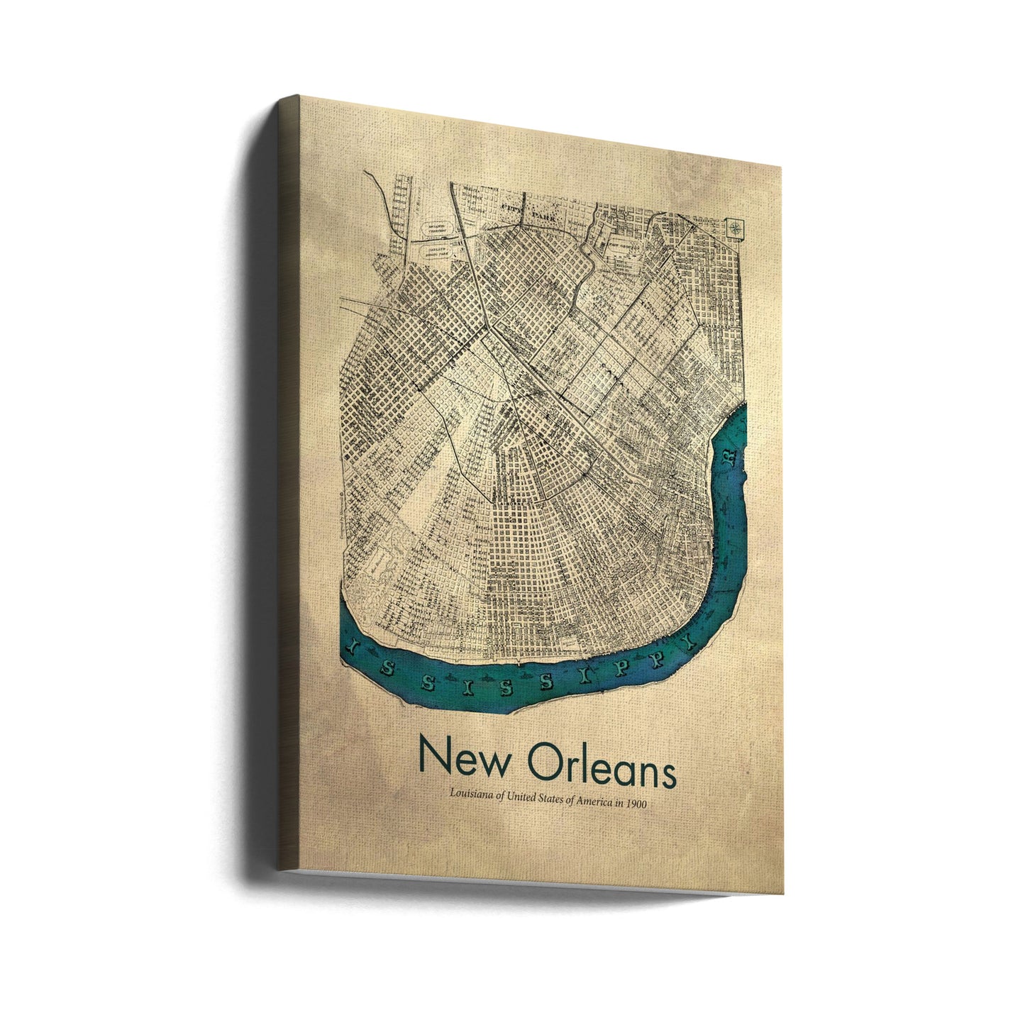 Carte de la Nouvelle-Orléans | Tableaux sur Toile