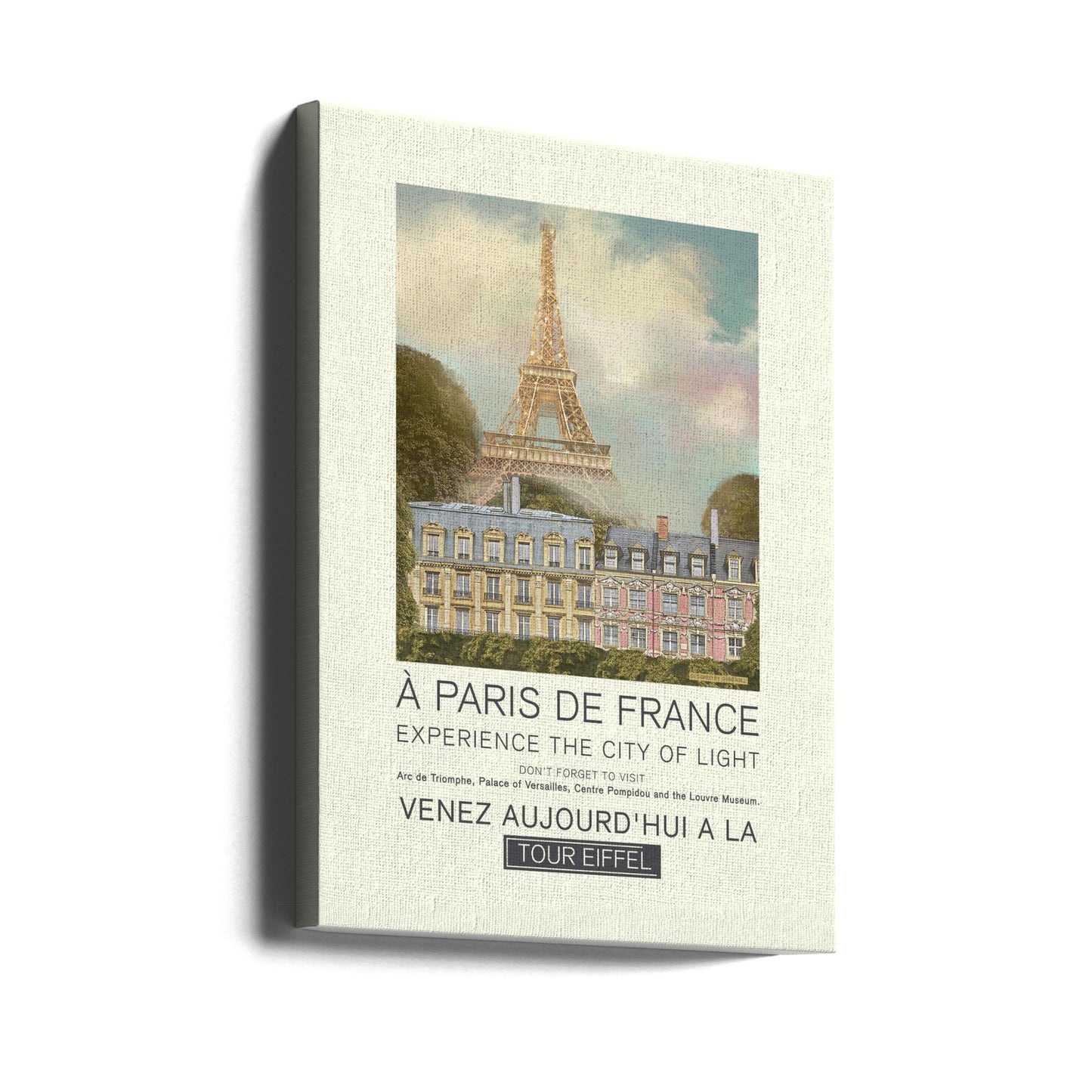 Imprimé rétro de Paris | Tableaux sur Toile
