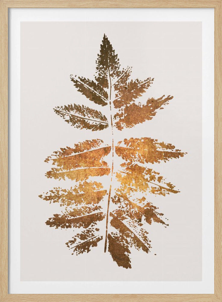 Estampado de hojas de roble dorado | Posters  - Impresiones de Arte