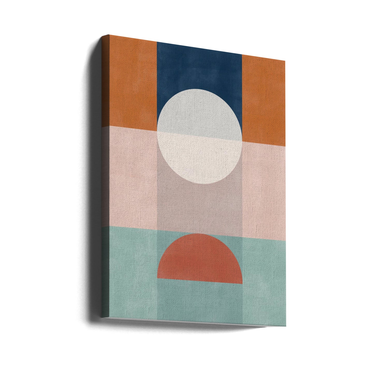 Abstrakt geometriskt konstverk med jordnära toner | Canvas
