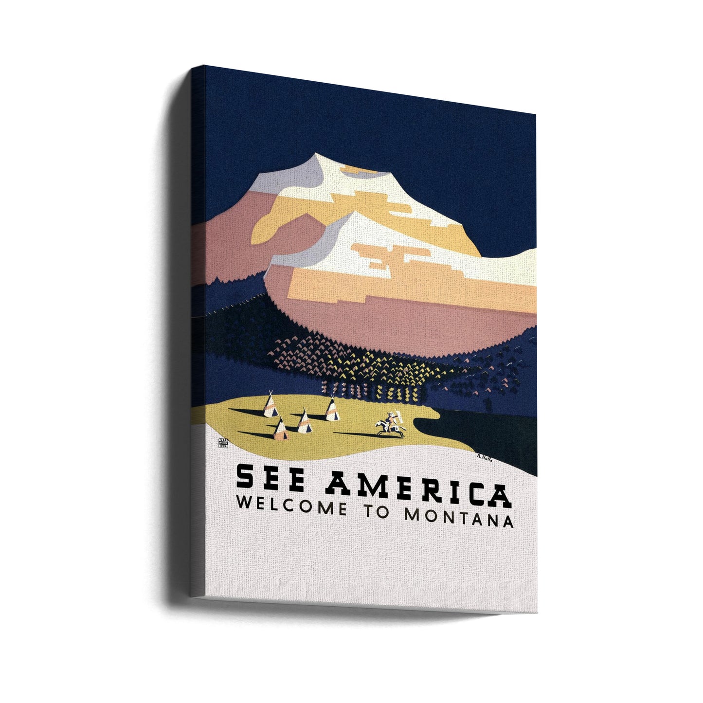 Vedi America. Benvenuti nel Montana (1936) Viaggi Poster - Stampe d’Arte Di Richard Halls | Stampe su Tela