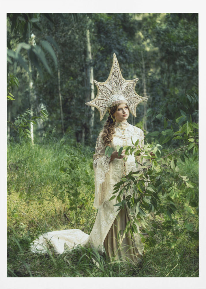 Young lady in forest | Poster