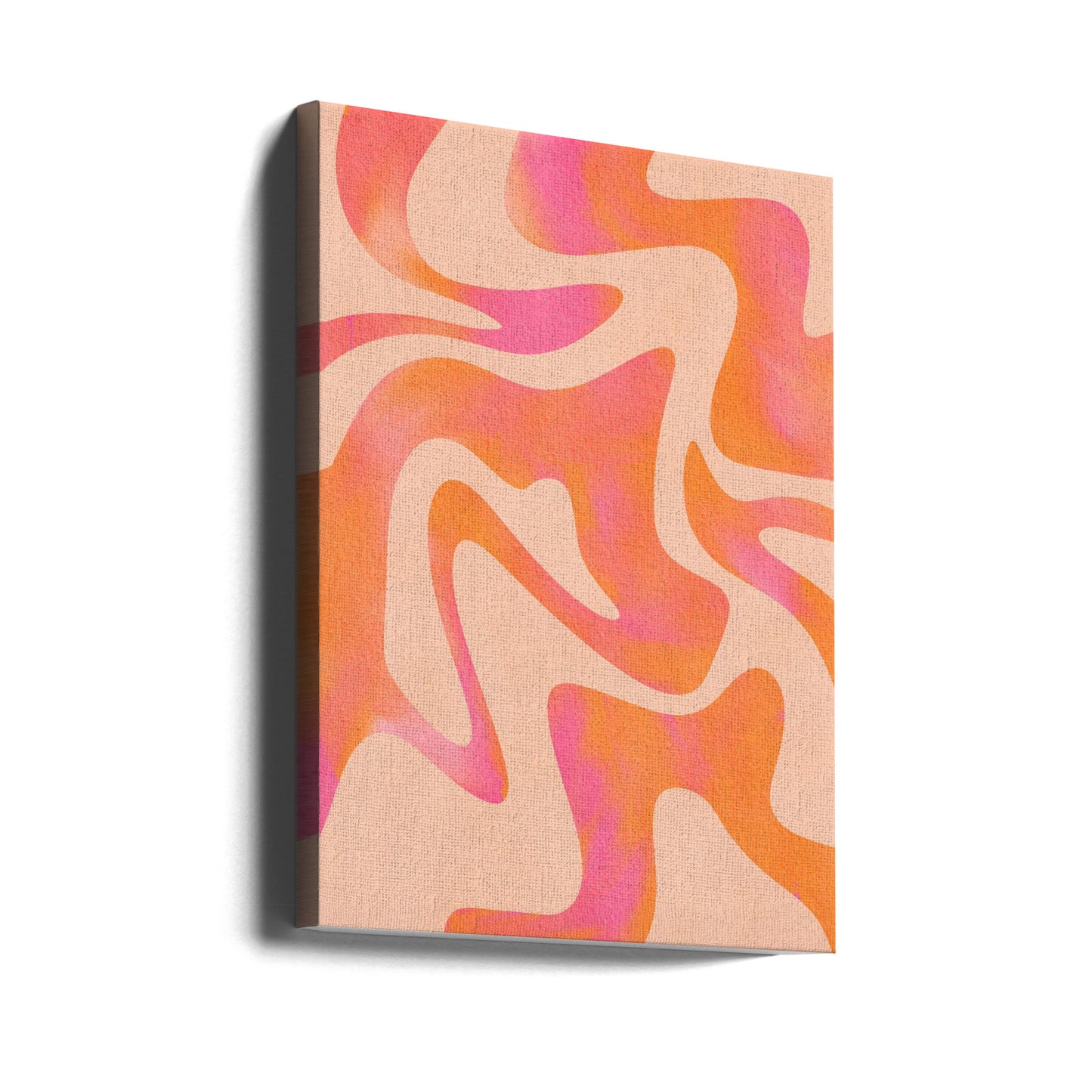 Abstrakt våg - Persikafluff | Canvas